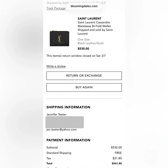 SAINT LAURENT black Cassandre Matelasse Bi-Fold Wallet - Picture 14 of 15